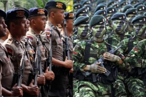Pasukan TNI dan Brimob Amankan Madina Pasca Kerusuhan Terkait BLT
