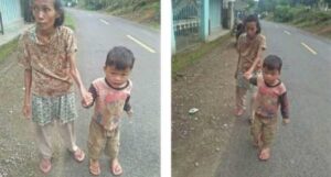 Miris, Tidur Beralas Karton, Bocah 5 Tahun Ini Tiap Hari Tuntun Ibunya yang Buta