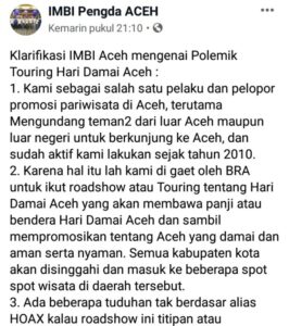 IMBI Aceh: Persetan Dengan Adu Domba Politik Kalian