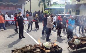 Polrestabes Medan Musnahkan 358 Kg Ganja Asal Aceh