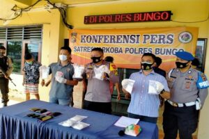 Tiga Pengedar Sabu Asal Aceh Utara Dibekuk Tim Srigala Codet Polres Bungo