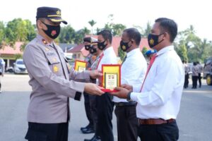 Ungkap Kasus 15 Kg Sabu, 23 Personel Polres Aceh Utara Terima Penghargaan