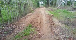 Jalan Bantuan Pupuk Kaltim 50 Juta di Gampong Baro Peusangan Ditimbun Cilet-Cilet