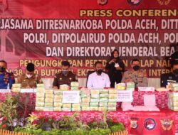 Polda Aceh Gagalkan 189 Kg Sabu dan 38 Ribu Ekstasi