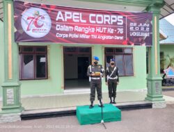 Komandan Denpom IM/1 Lhokseumawe Pimpin Apel Personil HUT Ke 76 Pomad