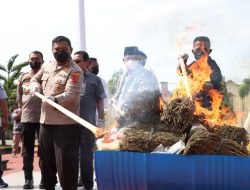 Polres Aceh Utara Musnahkan Sabu, Pil Extasi dan Ganja hasil Sitaan