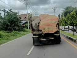 Warga Bireuen Minta Polisi Tilang Truck Pengangkut Batu Gajah Tanpa Pengaman