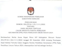 Berikut Nama Calon Anggota PPK Pemilu 2024 di Bireuen Lolos Tes Tertulis