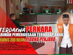 Tok, Pemerkosa Anak Tiri di Bireuen Divonis 200 Bulan Penjara