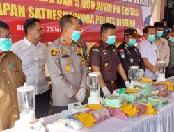 Polres Bireuen Musnahkan 27,5 Kg Sabu dan 5000 Ekstasi