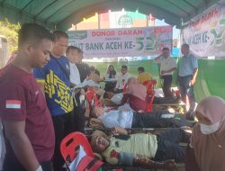 Ratusan Kantong Darah Terkumpul di HUT Bank Aceh Bireuen ke 52