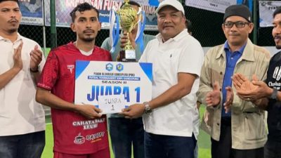 Bupati Bireuen Hadiri Penutupan Turnamen Futsal KNPI Gandapura Cup III