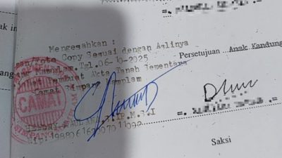 Diduga Palsukan Tanda Tangan Camat, Mantan Keuchik Peroleh Sertifikat Tanah dari BPN Bireuen
